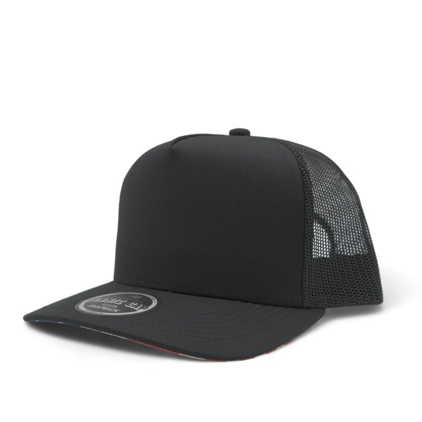 PLAIN CURVE 5PANEL UNDER USA PRINTED MESH HAT - P5MU