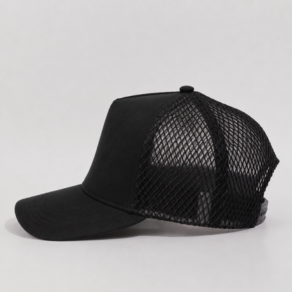 Plain Curve 5Panel Suede Net Mesh Hat 5005-1