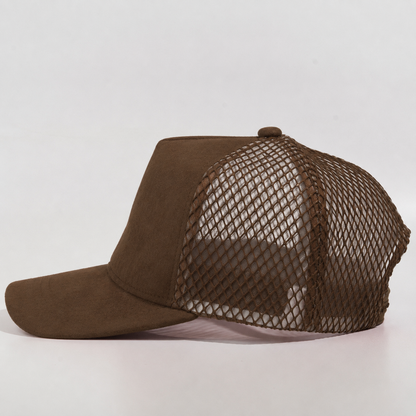 Plain Curve 5Panel Suede Net Mesh Hat 5005-1