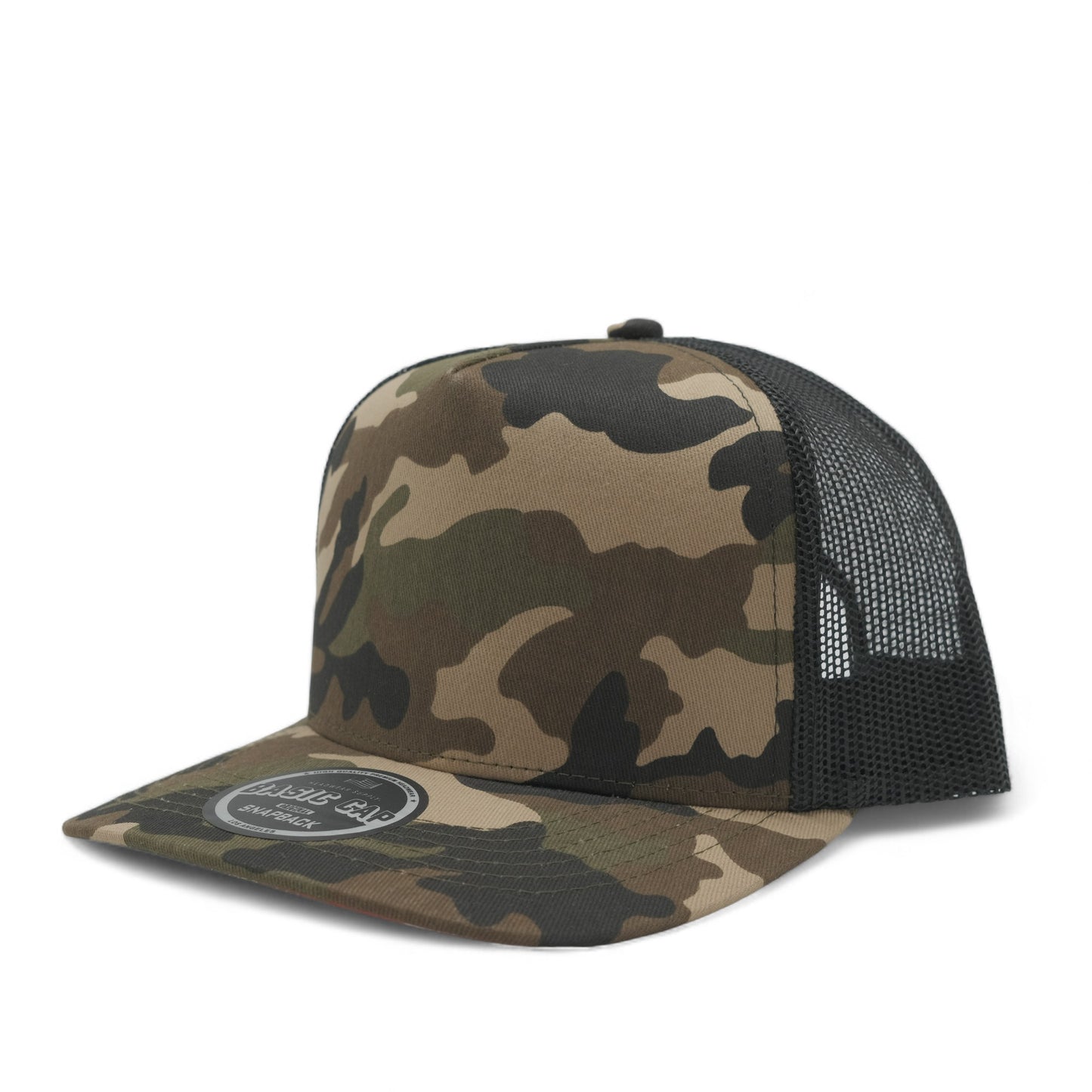 PLAIN CURVE 5PANEL UNDER USA PRINTED MESH HAT - P5MU