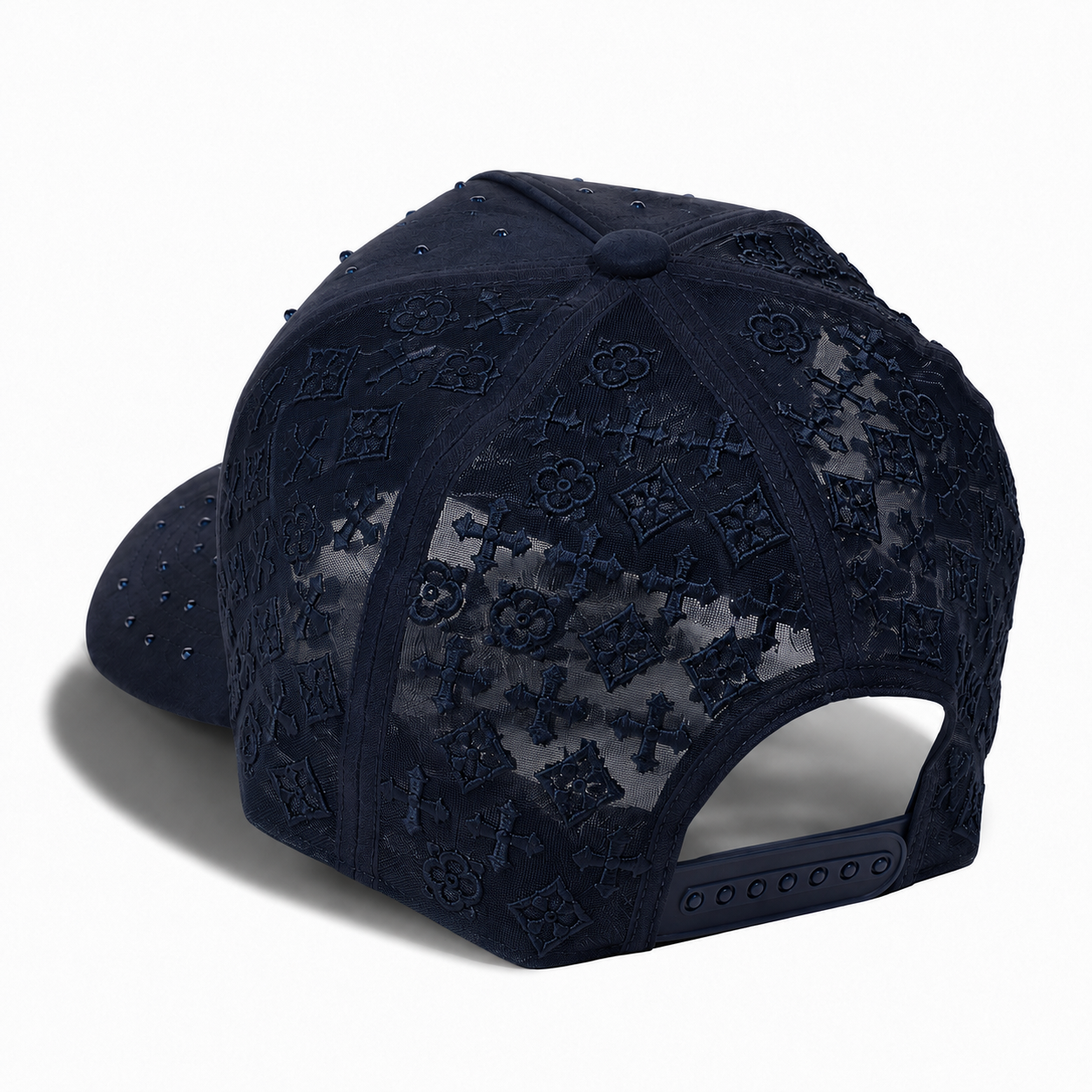 Plain 5Panel Suede Mesh Monogram with Rhinestones 5021