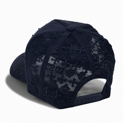 Plain 5Panel Suede Mesh Monogram with Rhinestones 5021