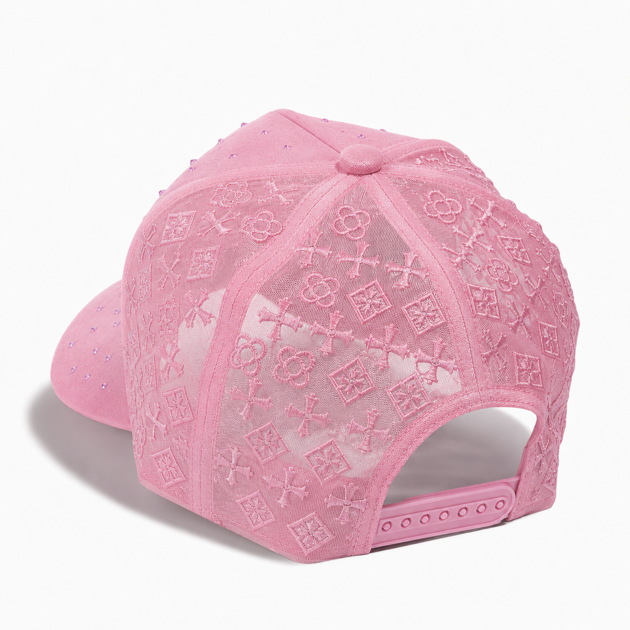 Plain 5Panel Suede Mesh Monogram with Rhinestones 5021