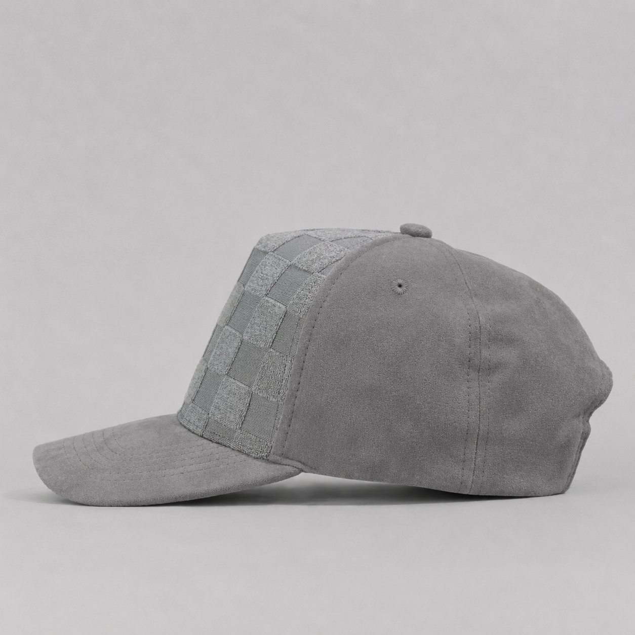 Plain Curve 5Panel Check Suede Hat 5029