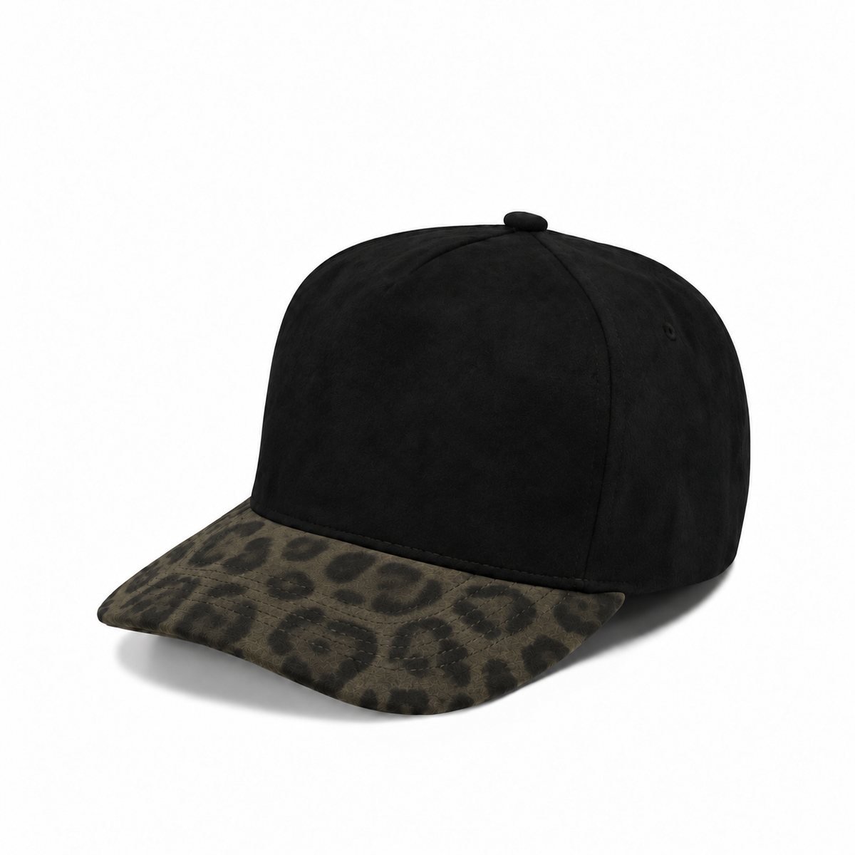 Plain Curve 5Panel Suede Leopard Hat 5067