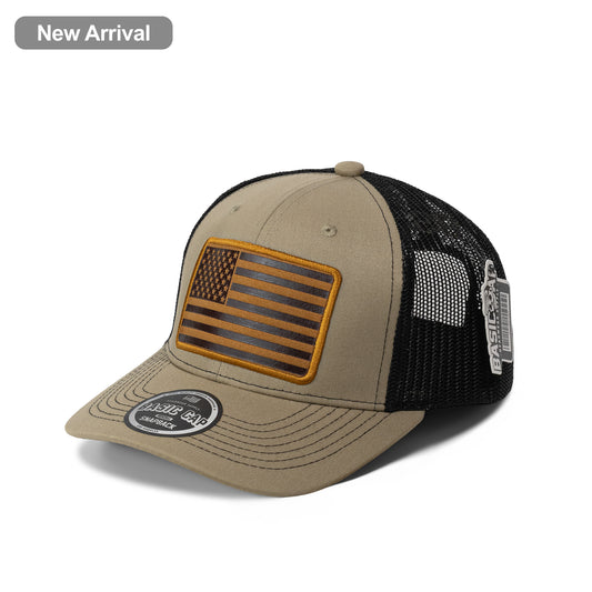 Design USA Leather Patch Flag Hat