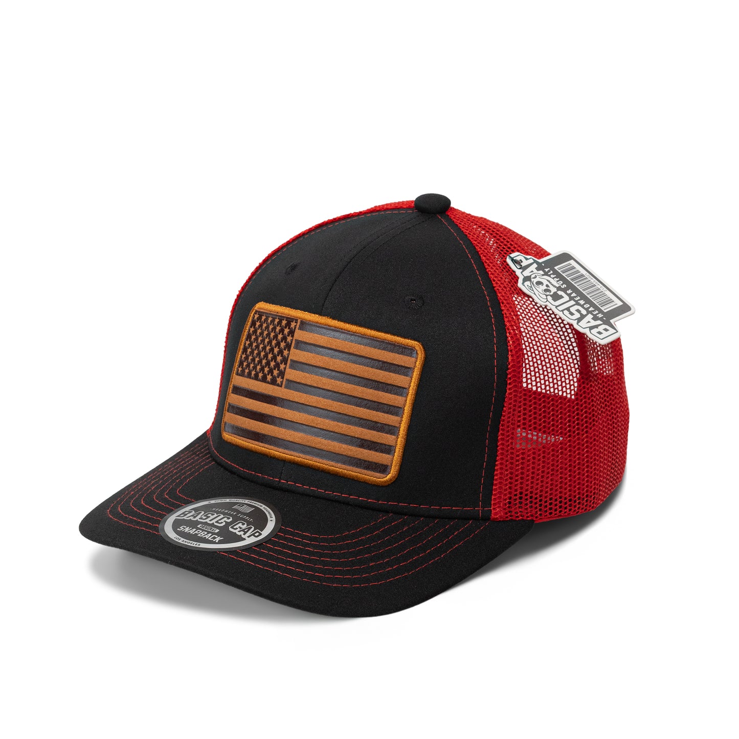 Design USA Leather Patch Flag Hat