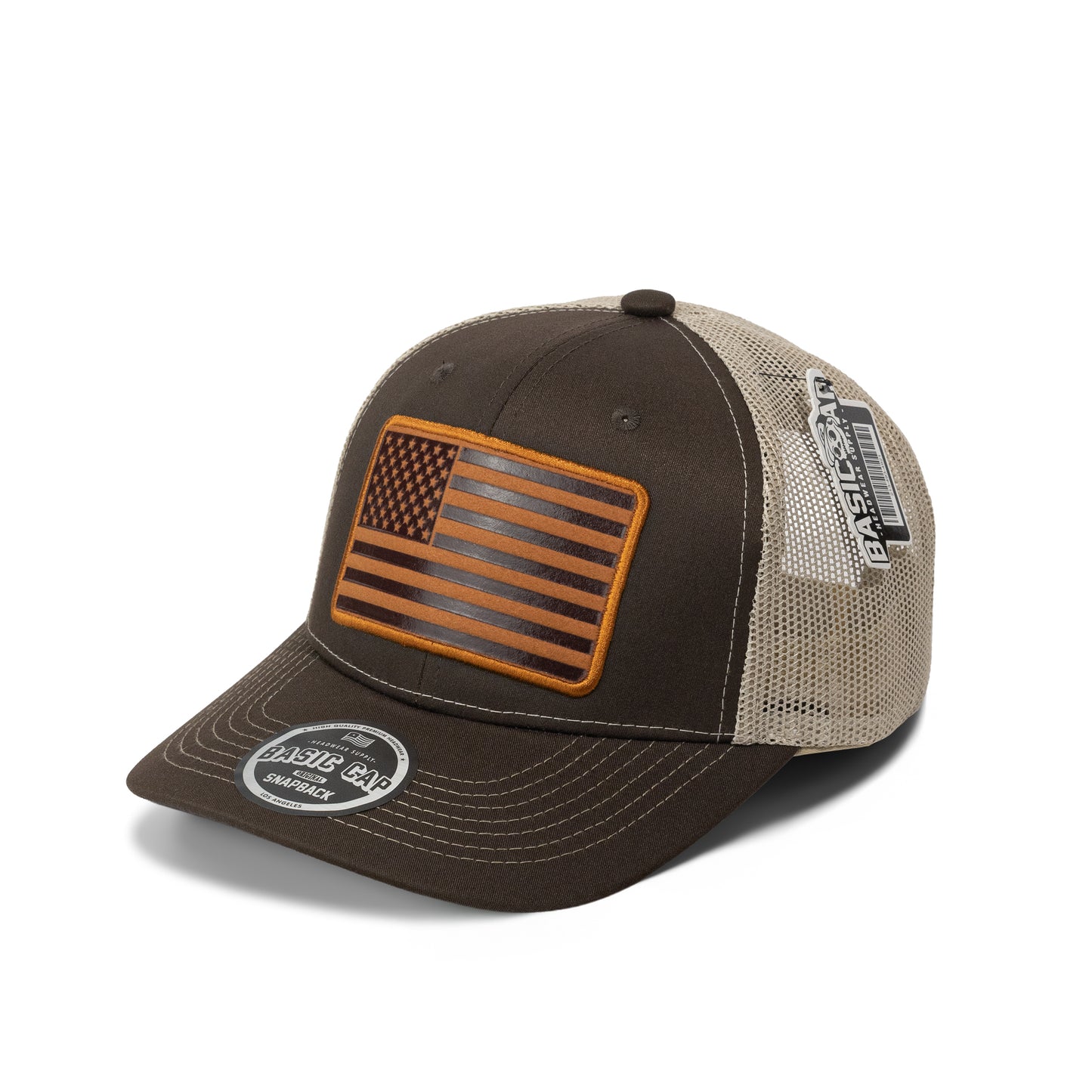 Design USA Leather Patch Flag Hat