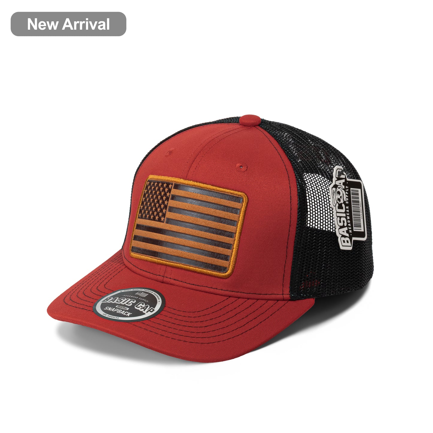 Design USA Leather Patch Flag Hat