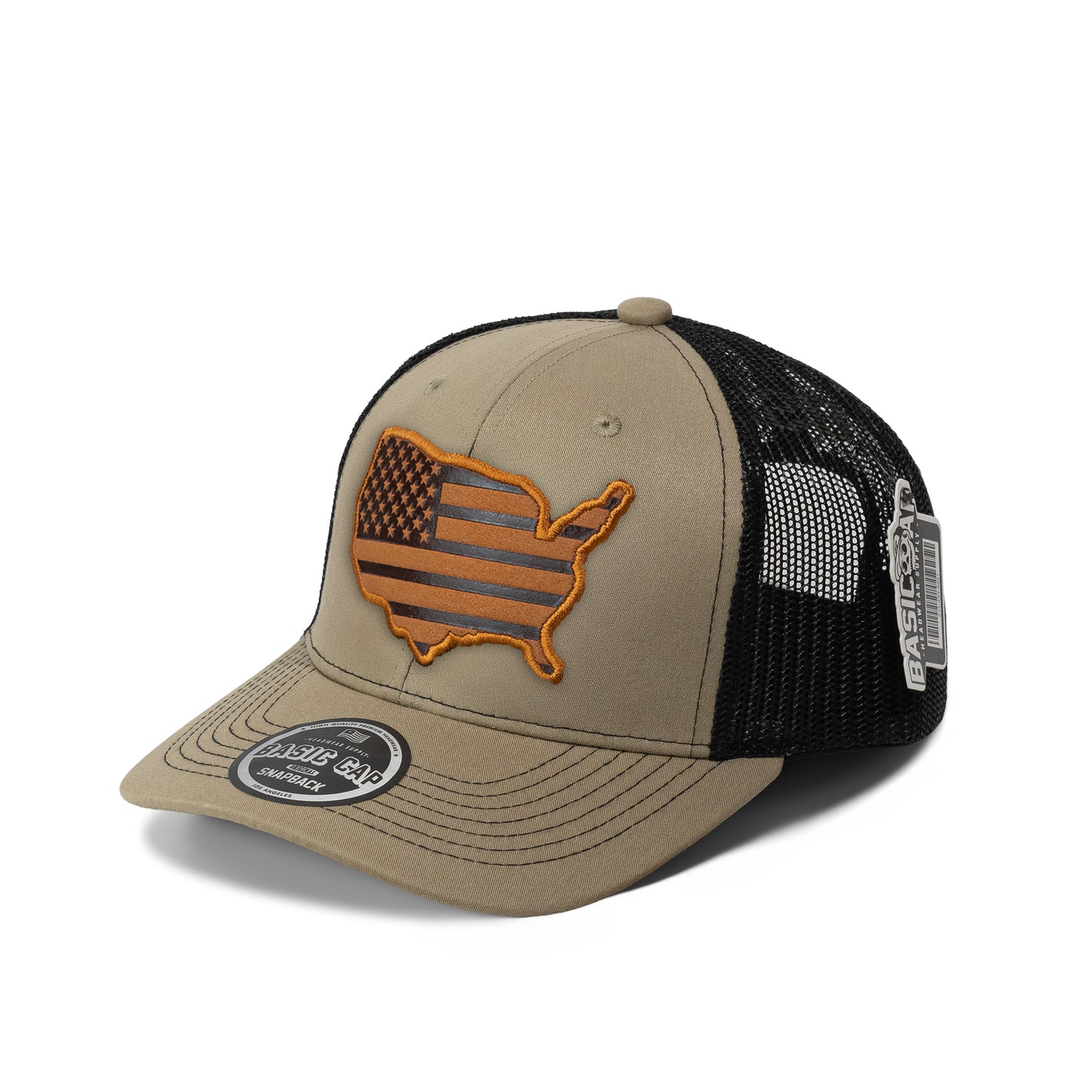 Design USA Leather Patch Map Hat