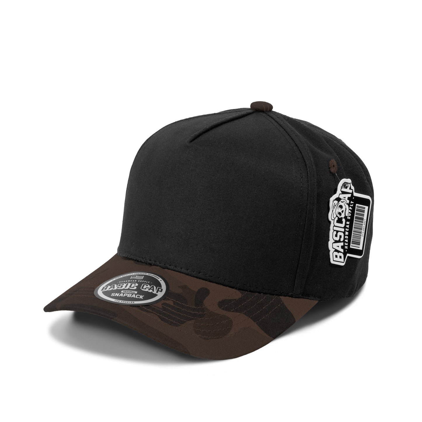 Plain Curve 5Panel Cotton Camo Hat 5013