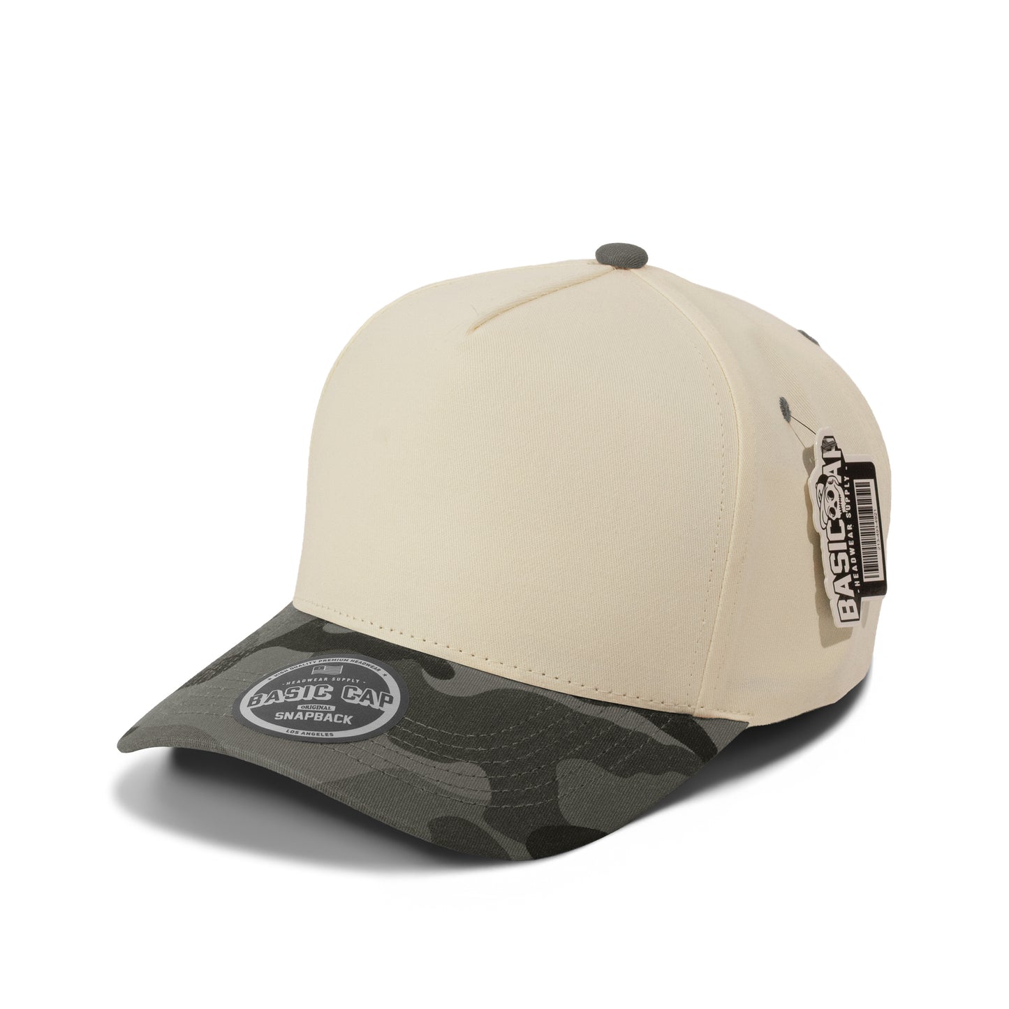 Plain Curve 5Panel Cotton Camo Hat 5013