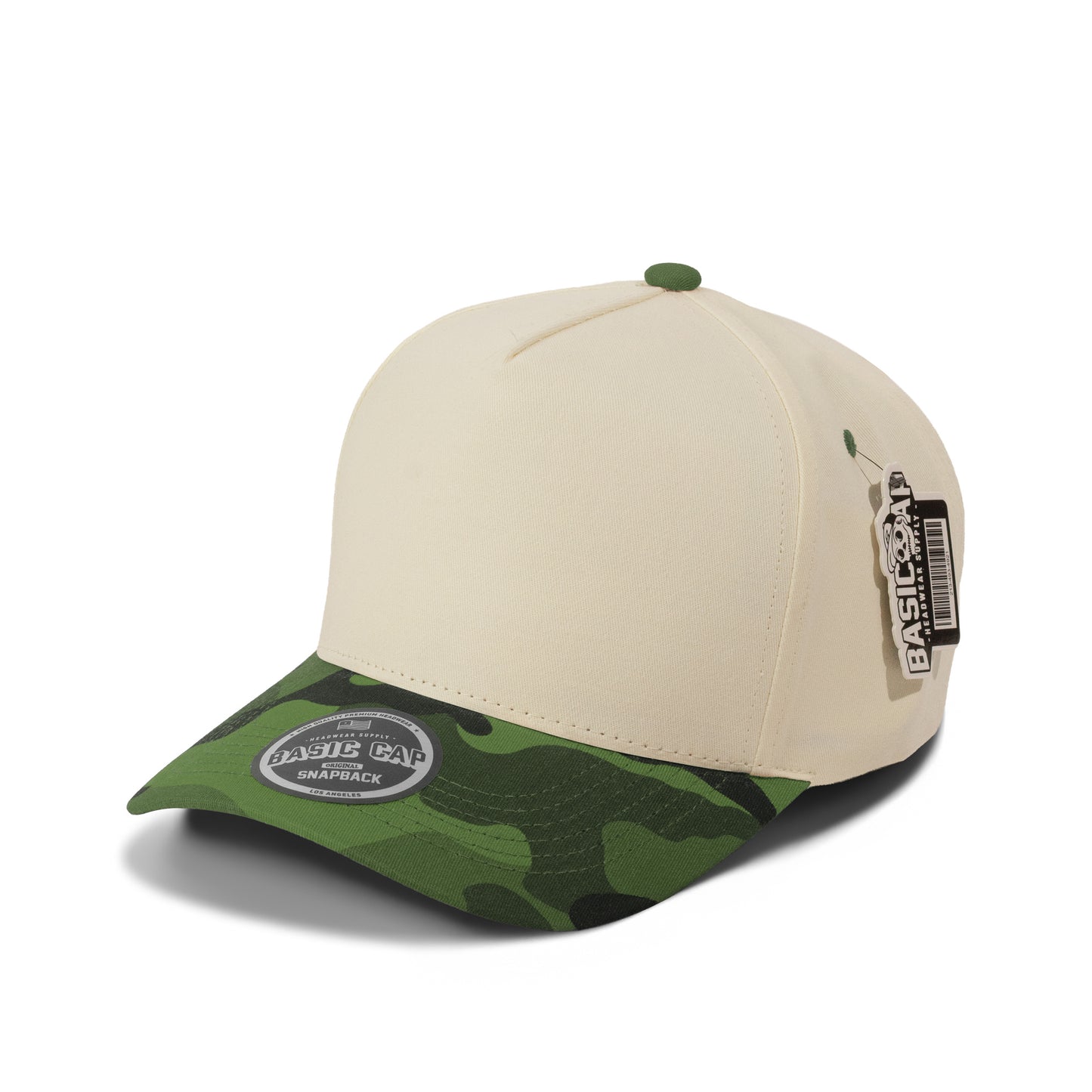 Plain Curve 5Panel Cotton Camo Hat 5013