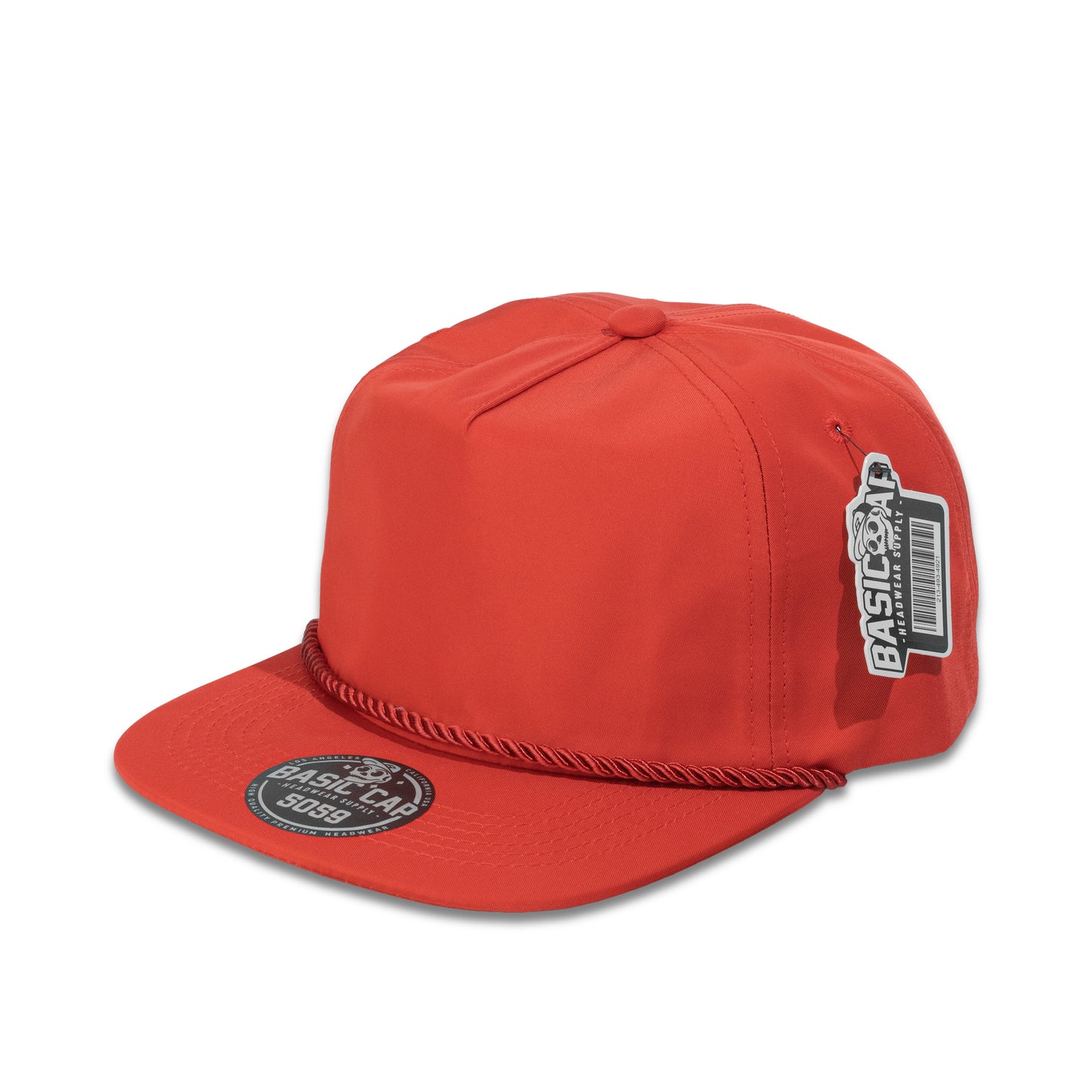 Plain Flat Unstructured 5Panel Rope Nylon Hat 5059