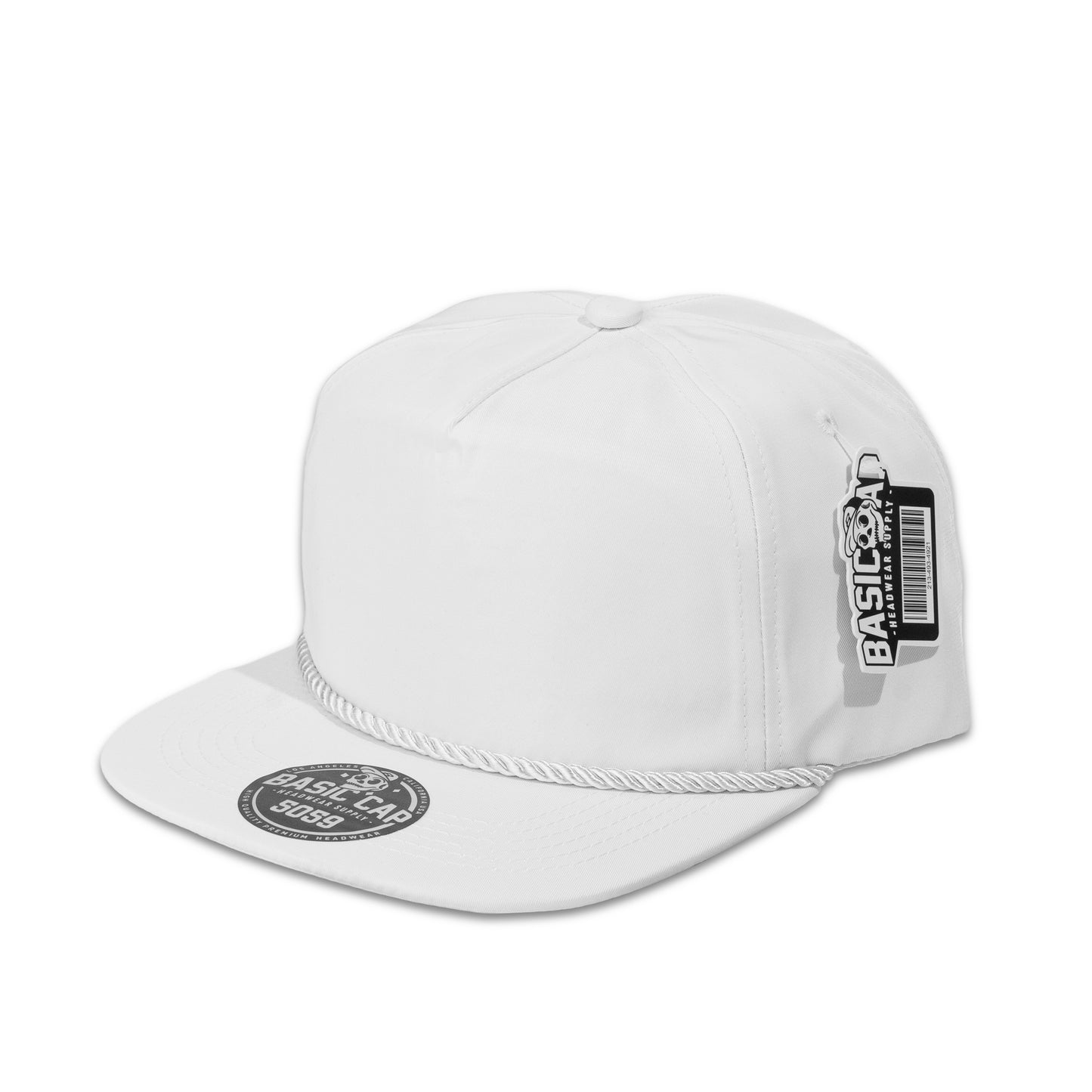 Plain Flat Unstructured 5Panel Rope Nylon Hat 5059
