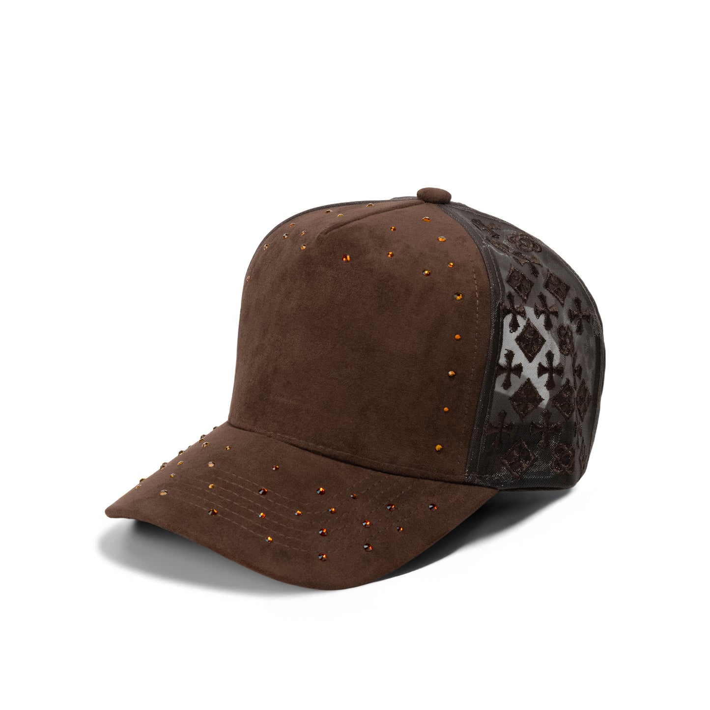Plain 5Panel Suede Mesh Monogram with Rhinestones 5021