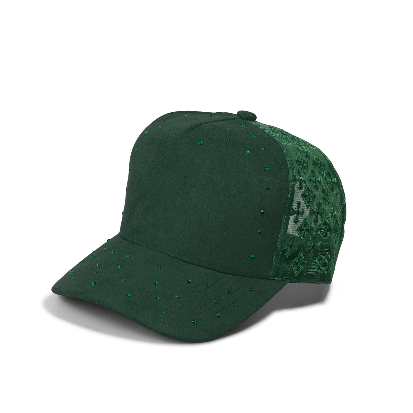 Plain 5Panel Suede Mesh Monogram with Rhinestones 5021