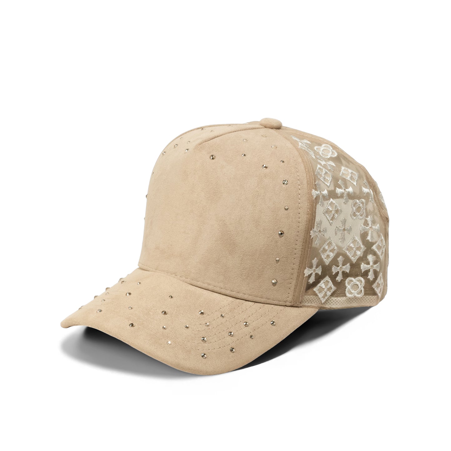 Plain 5Panel Suede Mesh Monogram with Rhinestones 5021