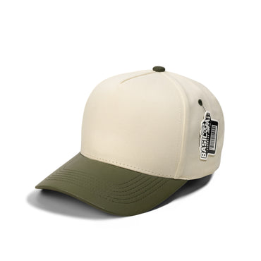 Plain Curve 5Panel Cotton PU Leather Hat 5006