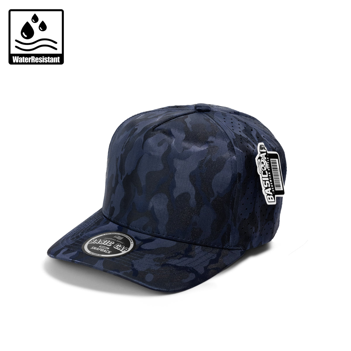 Plain Curve 5Panel Camo Laser Hole Hat Water Repellent 5009