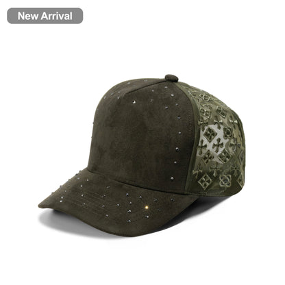 Plain 5Panel Suede Mesh Monogram with Rhinestones 5021