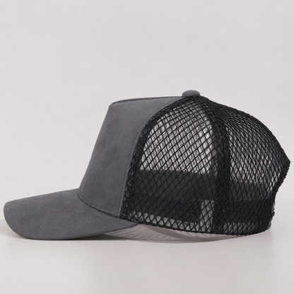 Plain Curve 5Panel Suede Net Mesh Hat 5005-1