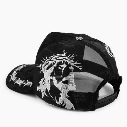 Plain 5Panel Fancy Hat 5030 JESUS FACE MESH