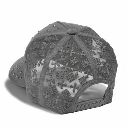 Plain 5Panel Suede Mesh Monogram with Rhinestones 5021