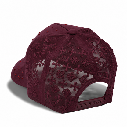 Plain 5Panel Suede Mesh Monogram with Rhinestones 5021
