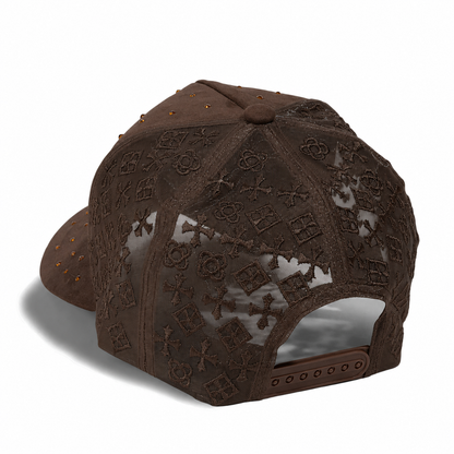 Plain 5Panel Suede Mesh Monogram with Rhinestones 5021