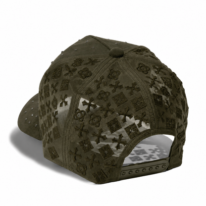 Plain 5Panel Suede Mesh Monogram with Rhinestones 5021
