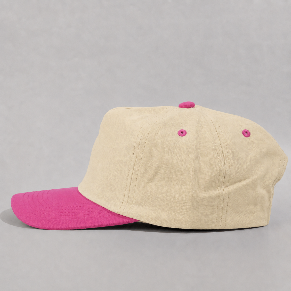 Plain Slight Curve Unstructured 5Panel Oxford Hat 5019