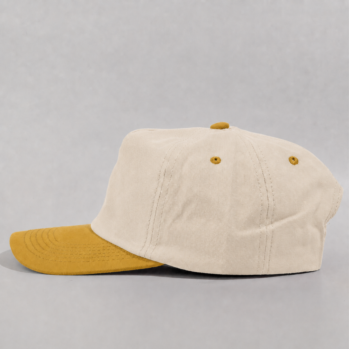 Plain Slight Curve Unstructured 5Panel Oxford Hat 5019