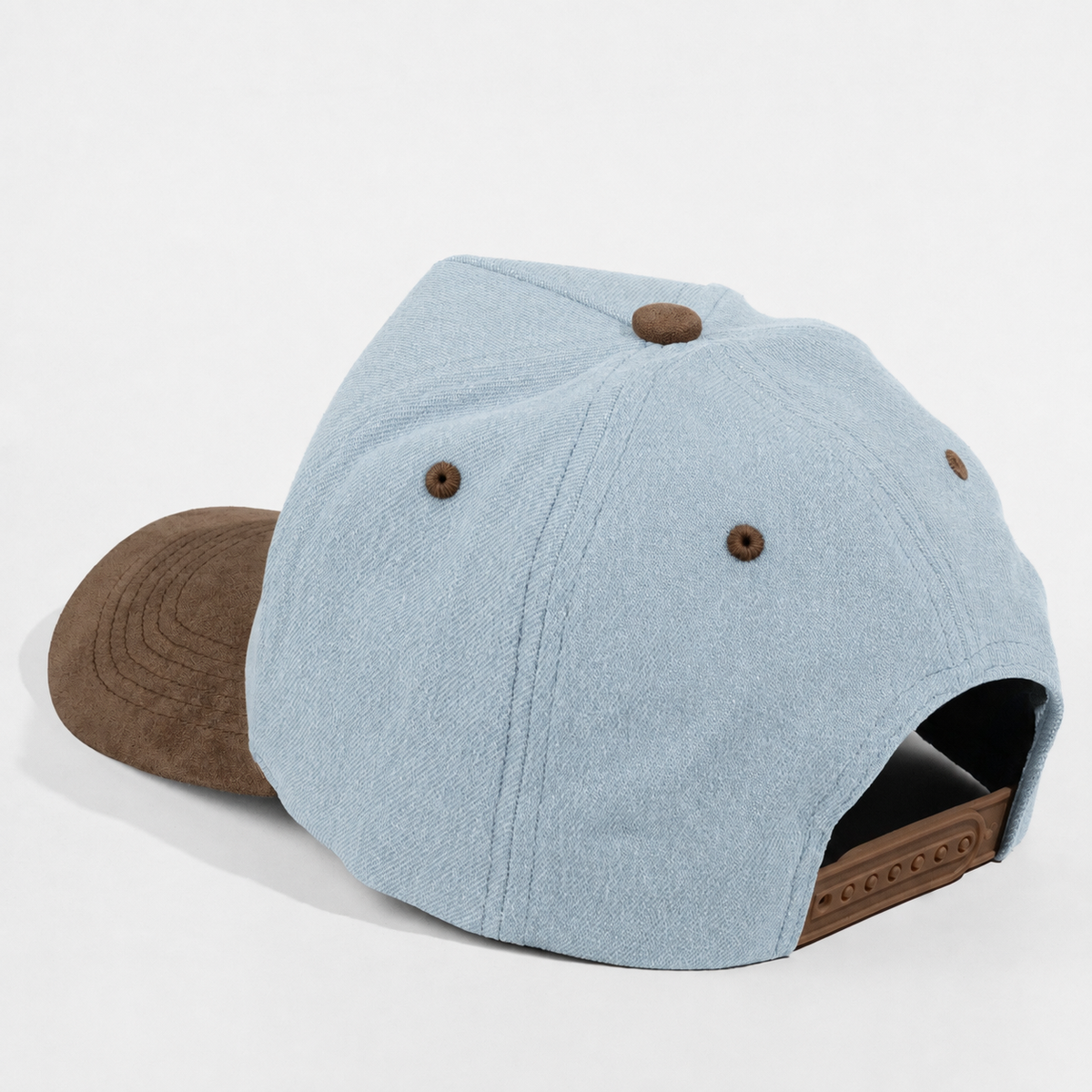 Plain Curve 5Panel Jean Suede Hat 5026