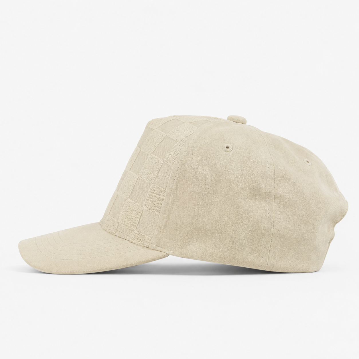 Plain Curve 5Panel Check Suede Hat 5029