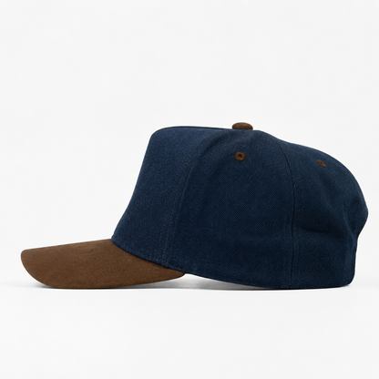 Plain Curve 5Panel Jean Suede Hat 5026