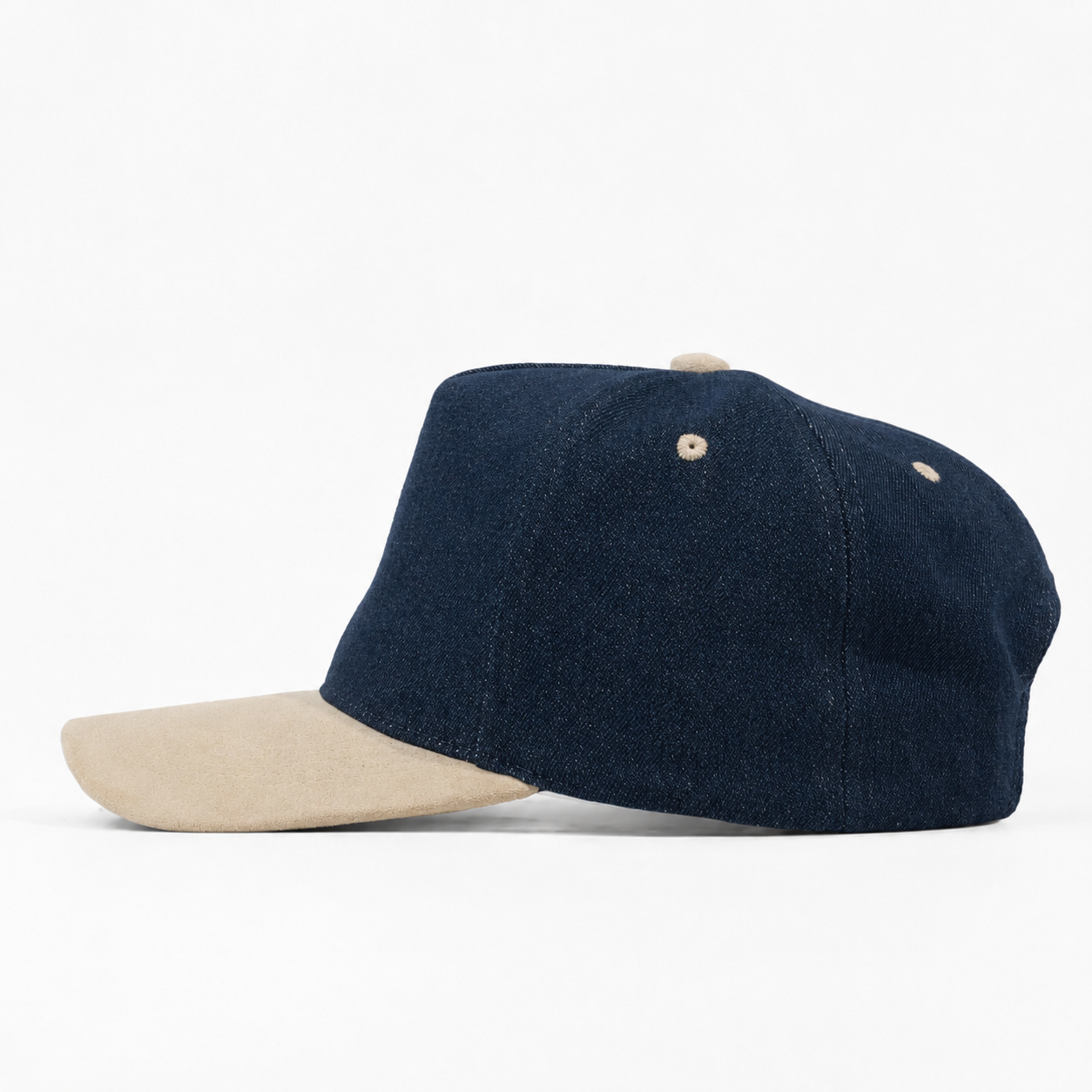 Plain Curve 5Panel Jean Suede Hat 5026