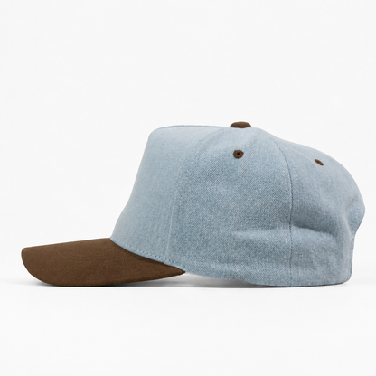 Plain Curve 5Panel Jean Suede Hat 5026