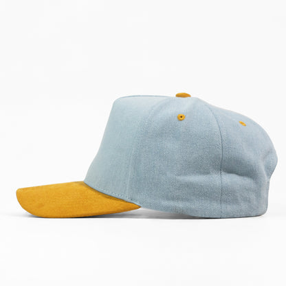 Plain Curve 5Panel Jean Suede Hat 5026