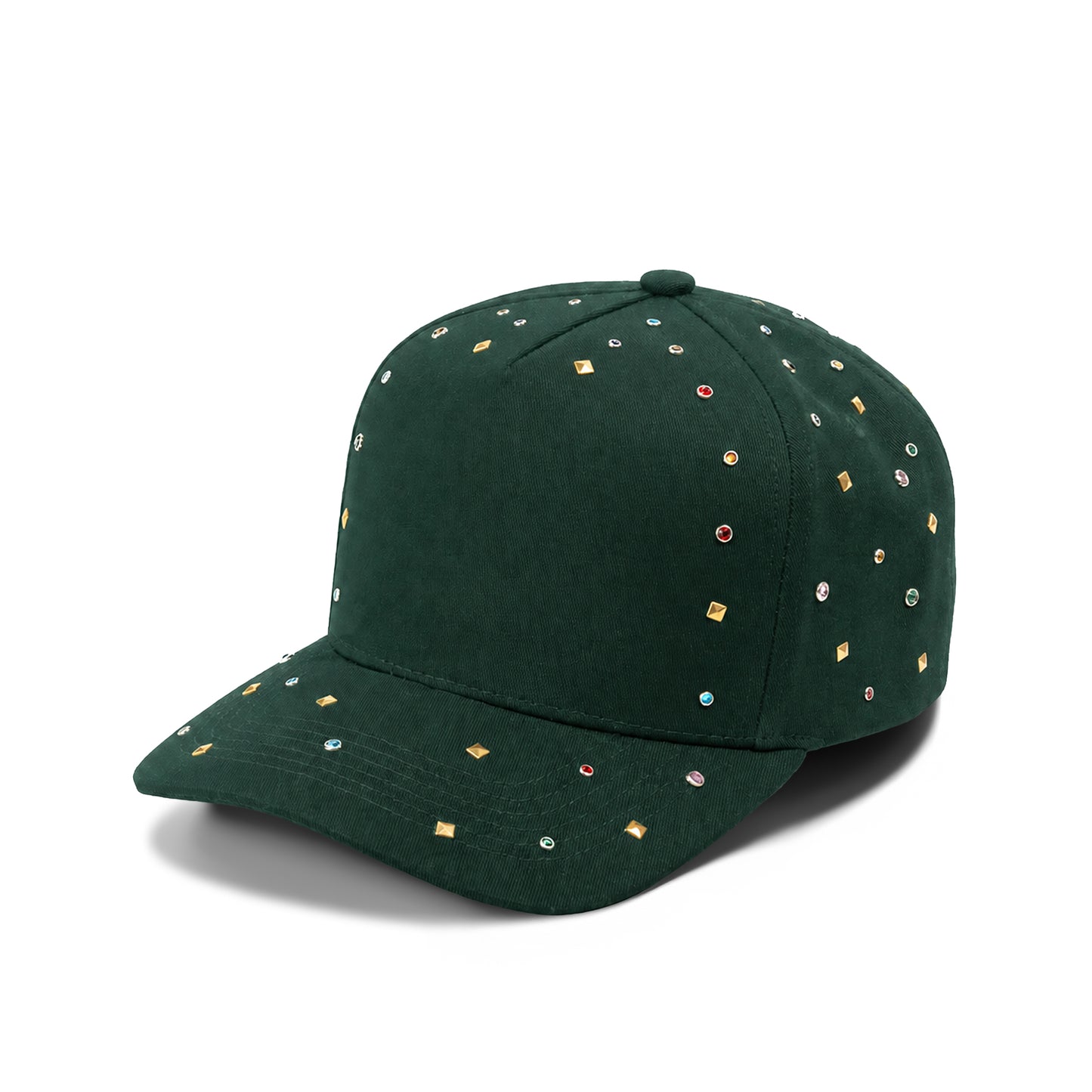 Plain 5Panel Rhinestone Cotton Hat 5049