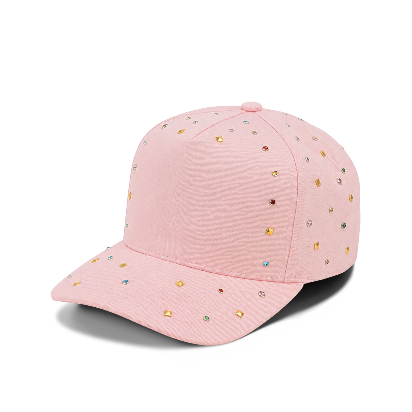 Plain 5Panel Rhinestone Cotton Hat 5049