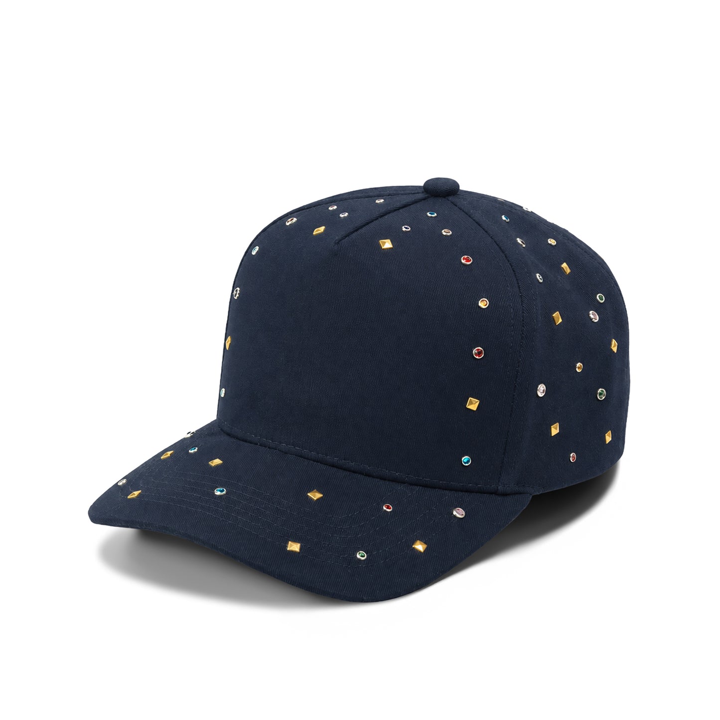 Plain 5Panel Rhinestone Cotton Hat 5049