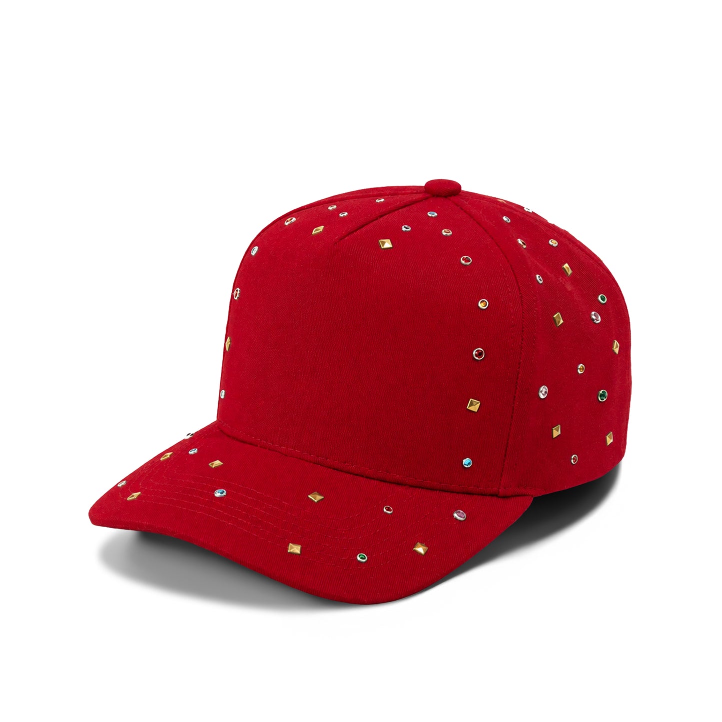 Plain 5Panel Rhinestone Cotton Hat 5049