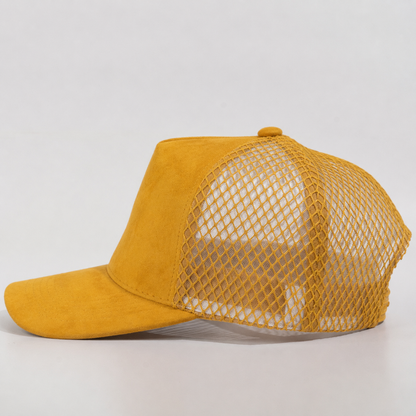 Plain Curve 5Panel Suede Net Mesh Hat 5005-1