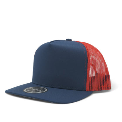 PLAIN CURVE 5PANEL UNDER USA PRINTED MESH HAT - P5MU