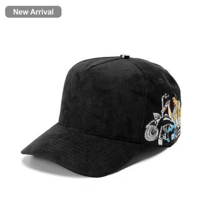 Plain Fancy Suede 5Panel Cap 5030 EL BORRACAHO MOTO