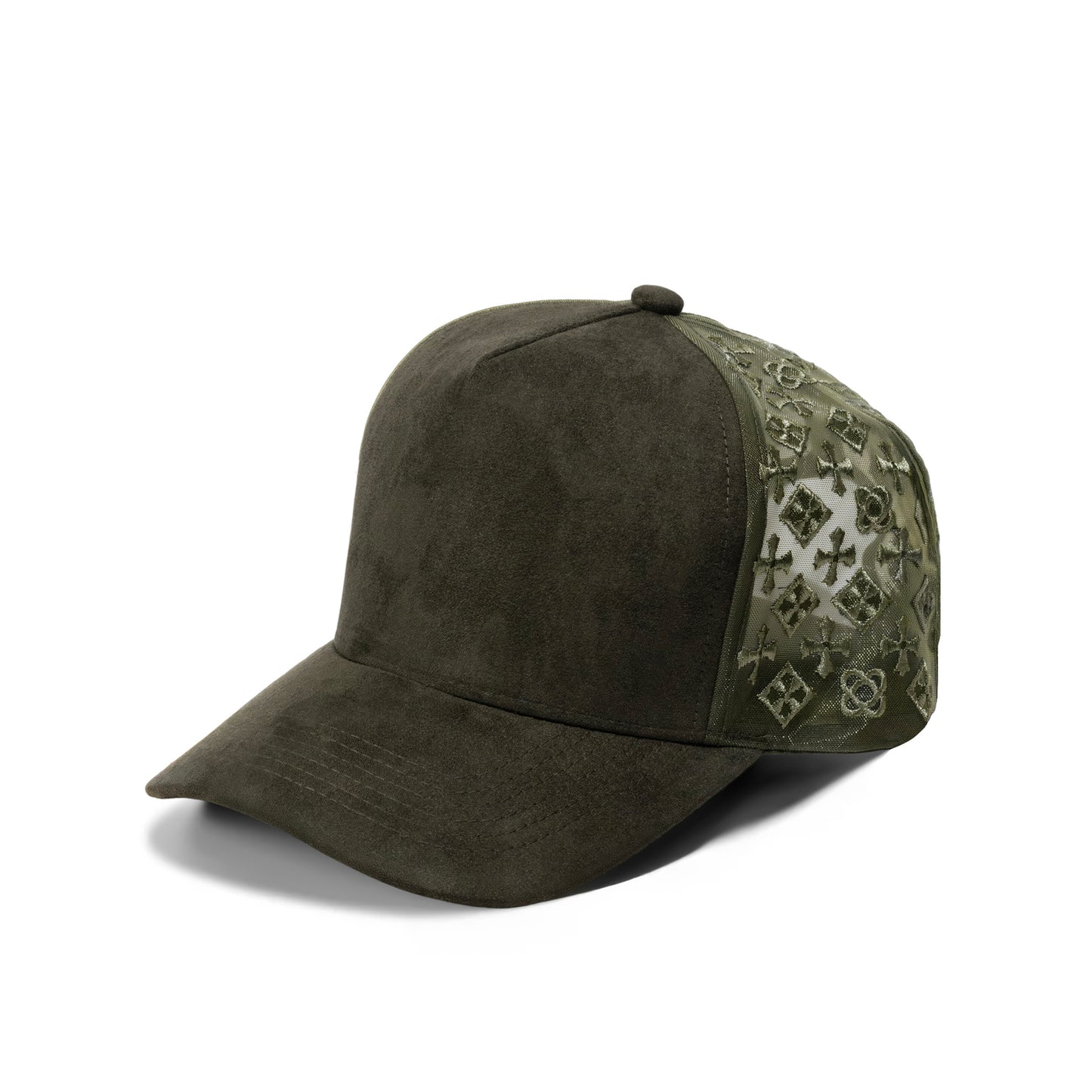 Plain 5Panel Suede Mesh Monogram Hat 5020