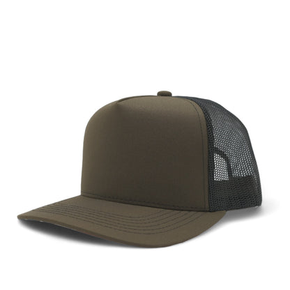 PLAIN CURVE 5PANEL UNDER USA PRINTED MESH HAT - P5MU