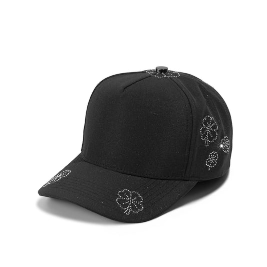 Plain 5Panel Glitter Fabric Clover Design Hat