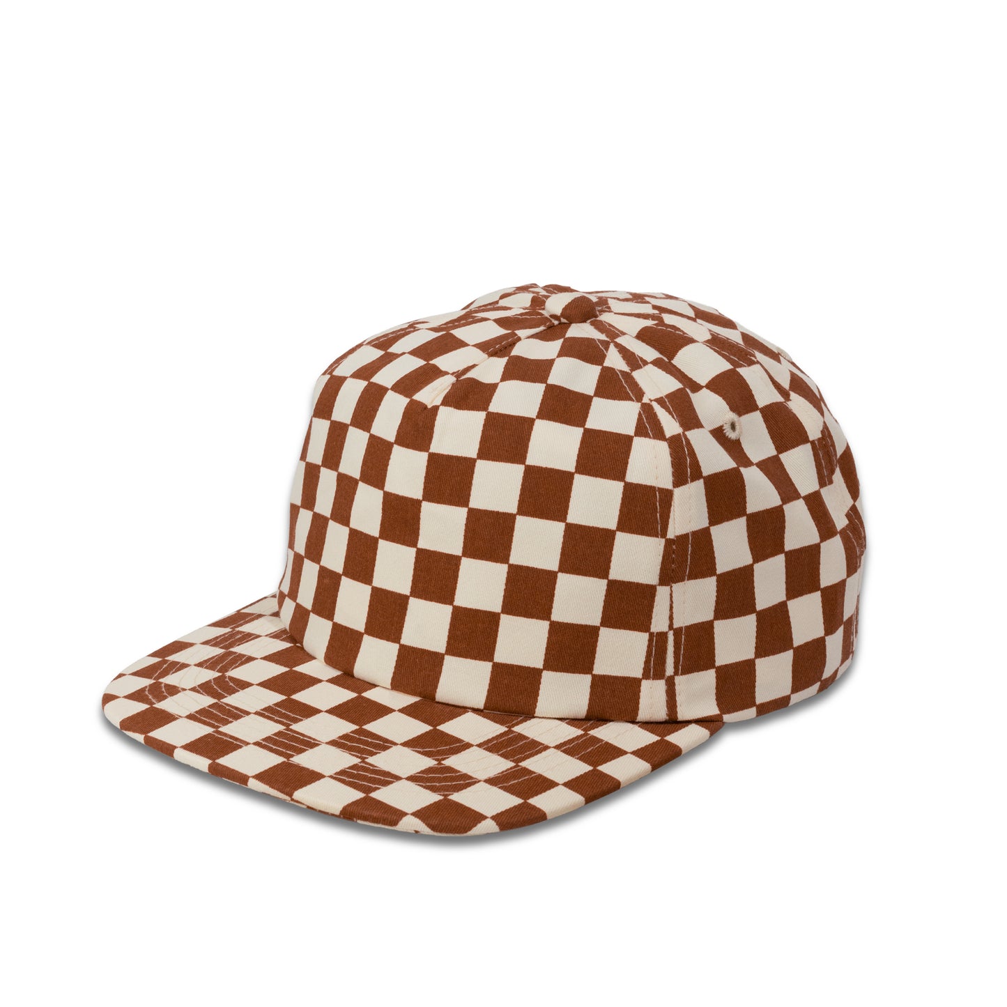 Plain 5Panel Checkboard Flat Unstructured Hat 5057